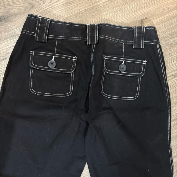 INC International Concepts Sz 12P Black Jeans Pant Bootcut White Contrast Stitch - Picture 7 of 9